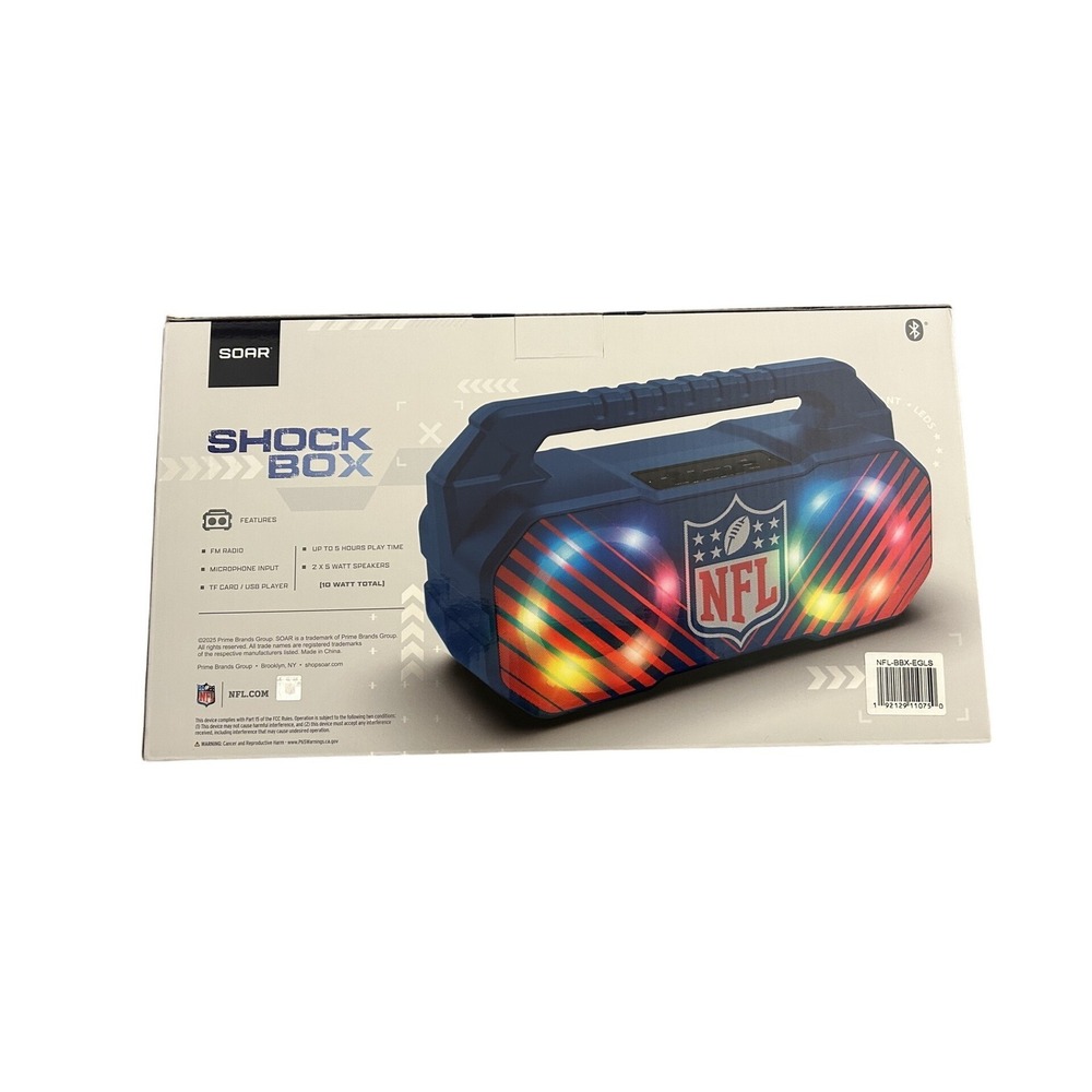 Soar Shock Box Wireless Speaker Philadelphia Eagles OS Blue New Led Light Show